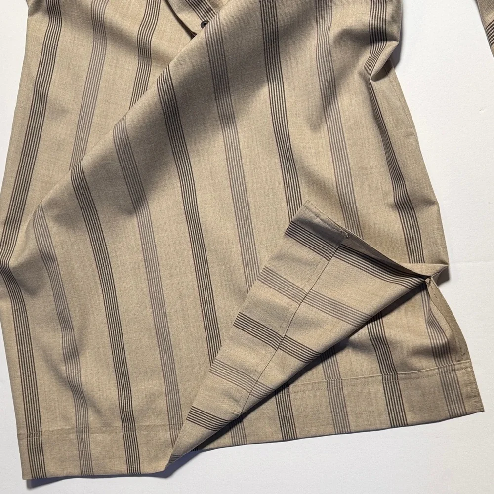 VINTAGE KRIZIA 90's Bergdorf Goodman Striped Neutral Midi Tunic Dress RARE M? - Picture 11 of 13